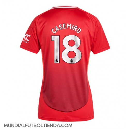 Camiseta Manchester United Casemiro #18 Primera Equipación Replica 2024-25 para mujer mangas cortas